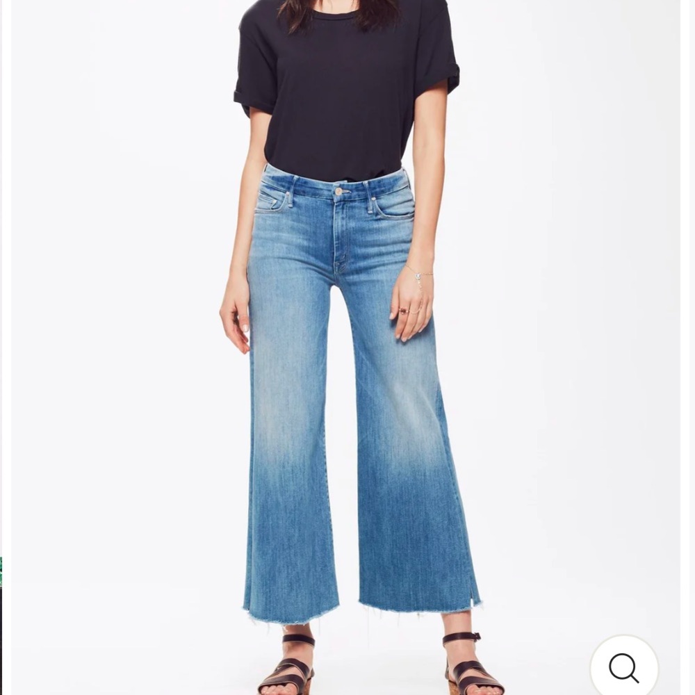 MOTHER Blue Wide-Leg Jeans
